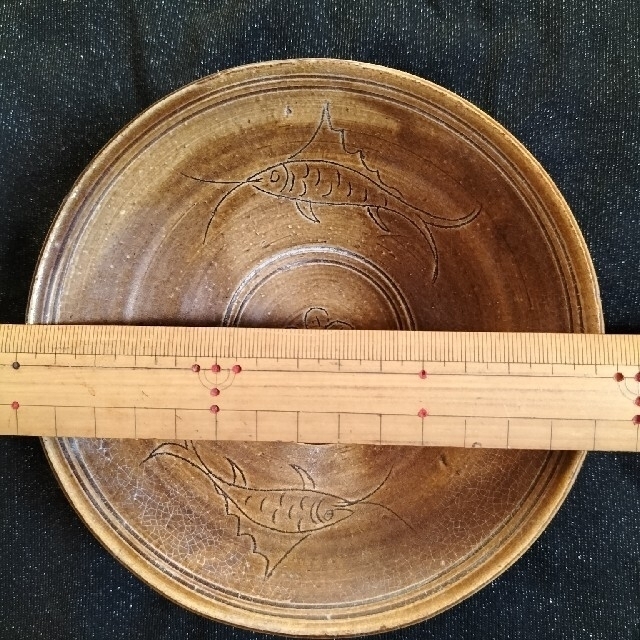 陶芸双魚紋　抹茶碗　シノワズリ　中国