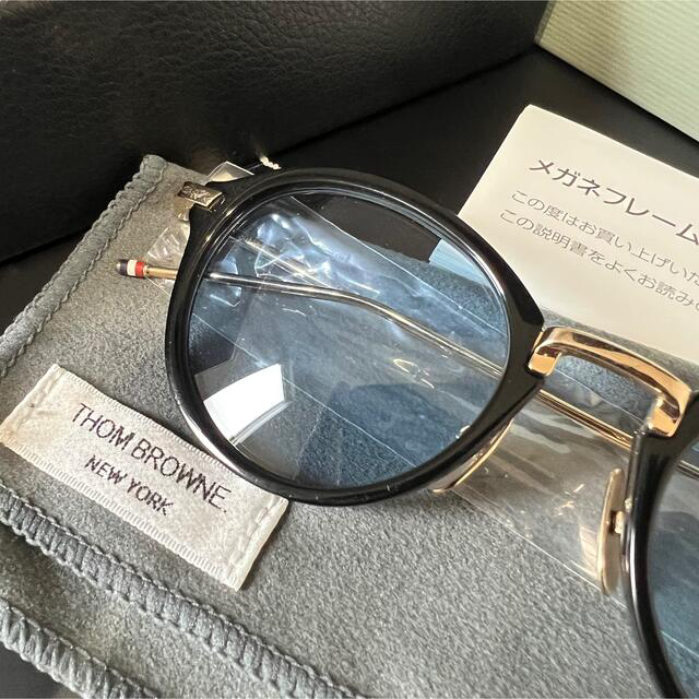 美品】THOM BROWNE TB-011 A 49 GLD ブルーレンズ | www.yourpoll.co.uk