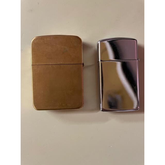 ZIPPO(ジッポー)のZippo☆中古ゴールドとシルバー2個セット メンズのファッション小物(タバコグッズ)の商品写真