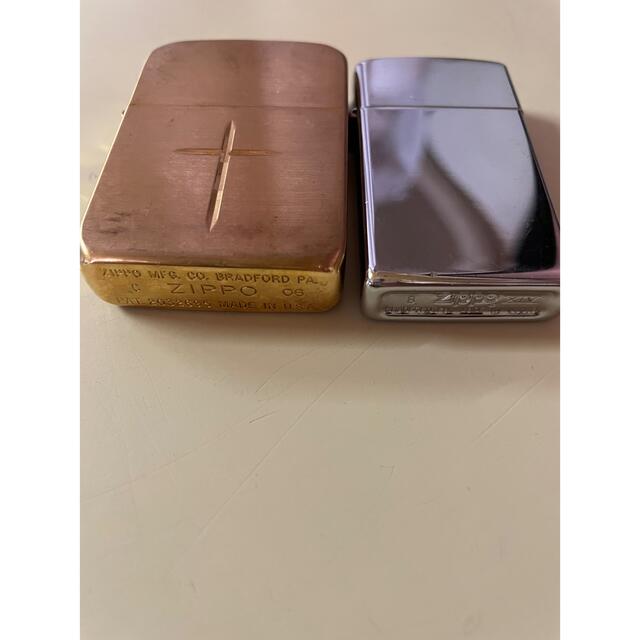 ZIPPO(ジッポー)のZippo☆中古ゴールドとシルバー2個セット メンズのファッション小物(タバコグッズ)の商品写真