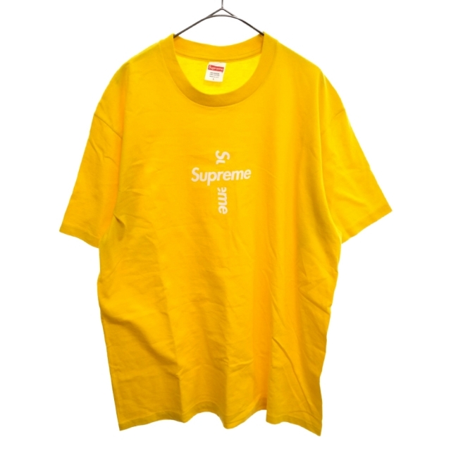 SUPREME シュプリーム 20AW Cross Box Logo Tee クロスボックスロゴ半袖Tシャツ イエロー745センチ身幅