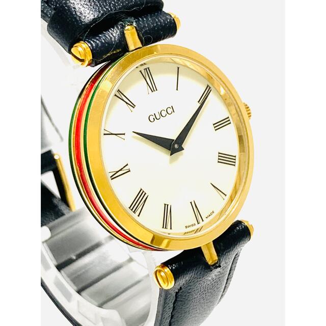 美品! GUCCI 電池&ベルト新品交換済み メンズ腕時計 シェリーライン 美品! GUCCI 電池&ベルト新品交換済み メンズ腕時計 シェリーライン