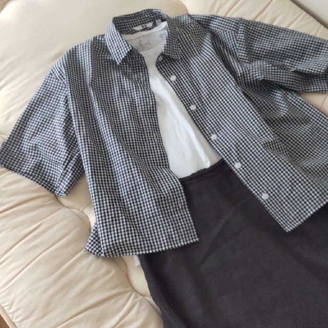 UNIQLO(ユニクロ)の新品❣️コットンチェックシャツ レディースのトップス(シャツ/ブラウス(半袖/袖なし))の商品写真