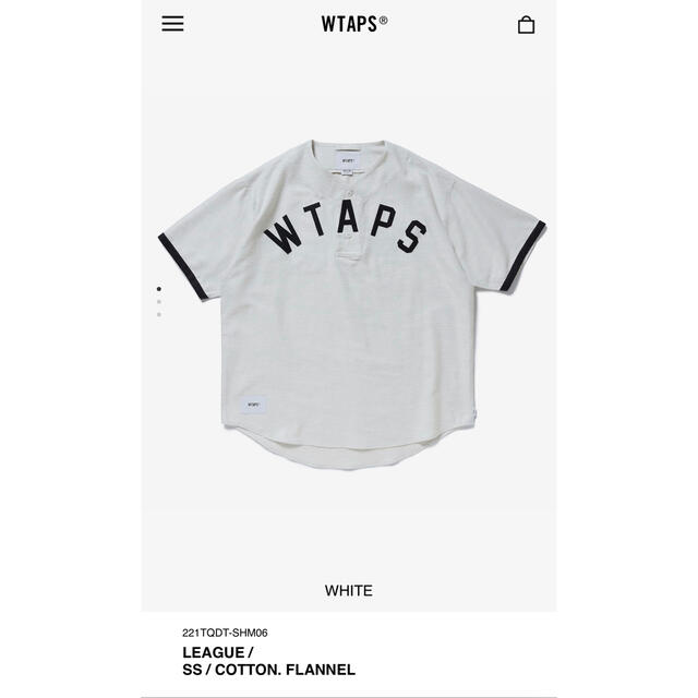 W)taps(ダブルタップス)のWTAPS 2022ss LEAGUE WhiteサイズL メンズのトップス(Tシャツ/カットソー(半袖/袖なし))の商品写真