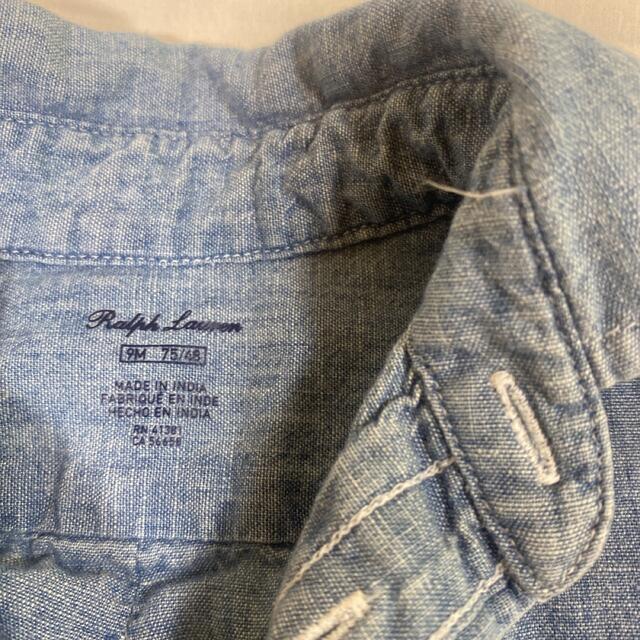 Ralph Lauren(ラルフローレン)のラルフローレン美品　デニムシャツ　ベビー　9ヶ月用　インポート キッズ/ベビー/マタニティのベビー服(~85cm)(シャツ/カットソー)の商品写真