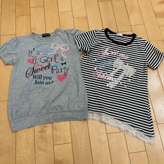 リボン🎀デザイン Tシャツ  2枚 セット 160(Tシャツ/カットソー)