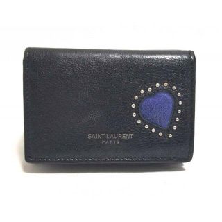 サンローラン(Saint Laurent)のサンローランパリ 財布 レザー 3つ折り タイニーウォレット ハート スタッズ(財布)