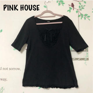 ピンクハウス(PINK HOUSE)の#119 ピンクハウス 黒 フリル リボン(Tシャツ(半袖/袖なし))