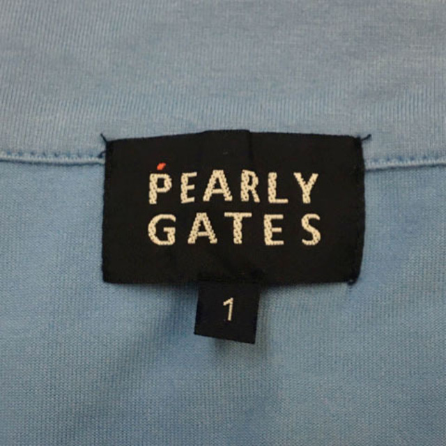 PEARLY GATES(パーリーゲイツ)のパーリーゲイツ カットソー プルオーバー ゴルフウェア 刺繍 長袖 1 水色 レディースのトップス(カットソー(長袖/七分))の商品写真