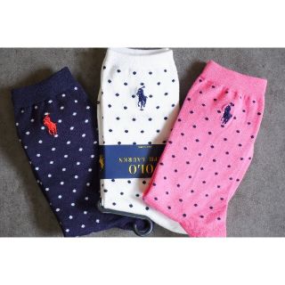 ポロラルフローレン(POLO RALPH LAUREN)のPOLO ラルフローレンのおしゃれなレディース用ソックス 3足セット【新品です】(ソックス)