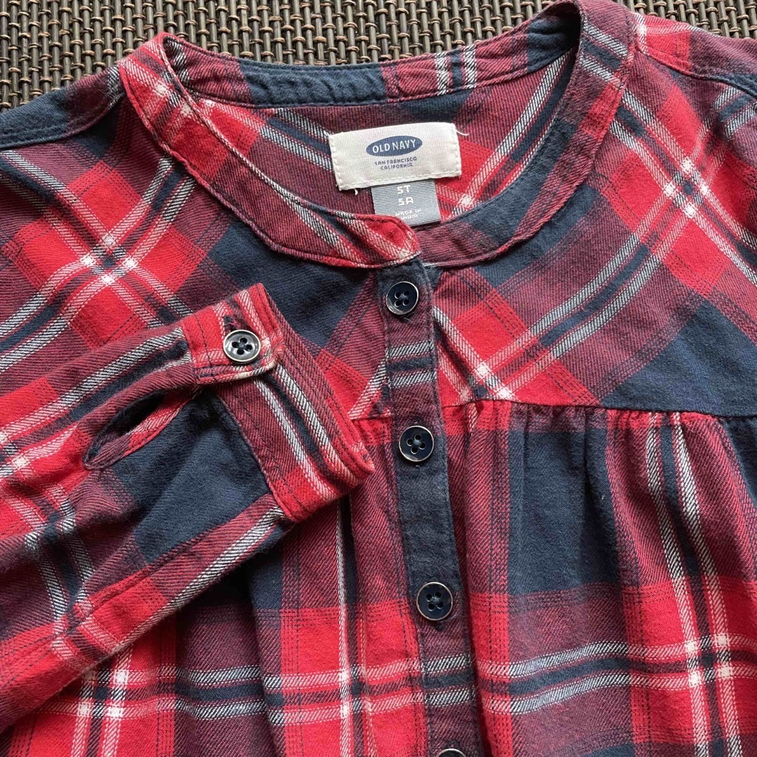 Old Navy(オールドネイビー)の  長袖   ブラウス  シャツ　チェック柄 キッズ/ベビー/マタニティのキッズ服女の子用(90cm~)(ブラウス)の商品写真