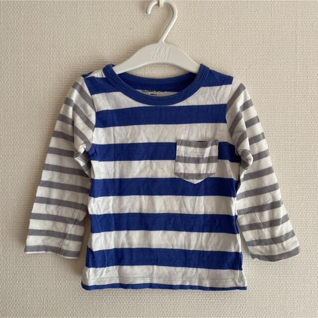 GLOBAL WORK(グローバルワーク)のボーダーロンTサイズS キッズ/ベビー/マタニティのキッズ服男の子用(90cm~)(Tシャツ/カットソー)の商品写真