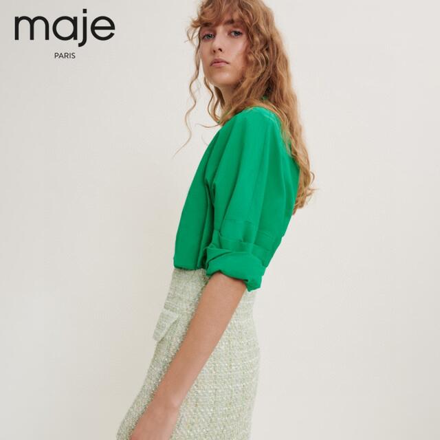 maje - ❤️maje2022新作 新品 グリーンミニスカート 綺麗上品の通販