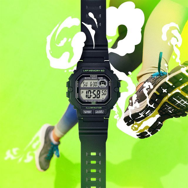 CASIO(カシオ)のカシオ CASIO ランニングウォッチ WS-1400H-1A ブラック 黒 メンズの時計(腕時計(デジタル))の商品写真