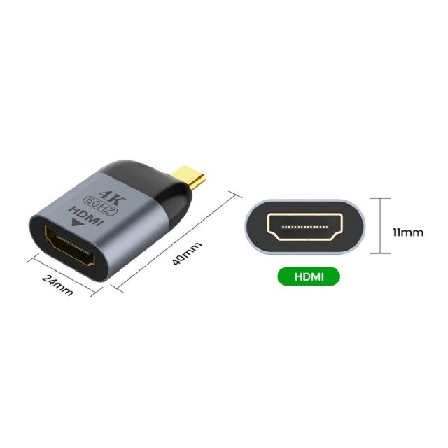 USB-C To HDMI【4K@60Hz対応】 変換アダプタ スマホ/家電/カメラのPC/タブレット(PC周辺機器)の商品写真