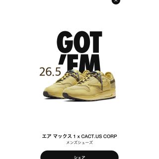 ナイキ(NIKE)のナイキ　エアマックス1 "CACT.US Gold"(スニーカー)