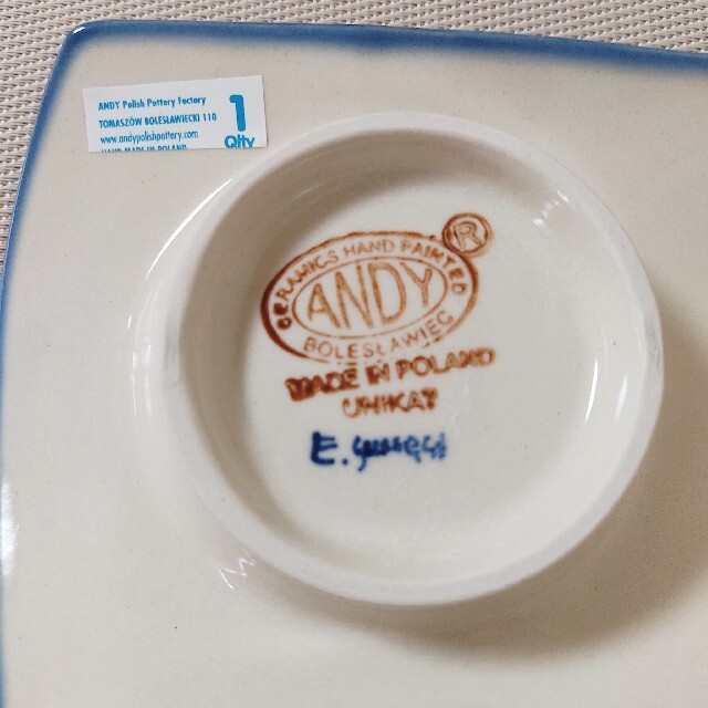 Andy(アンディ)のANDY カップ　トレイ　セット　お洒落な形のカップ　ポーリッシュポタリー インテリア/住まい/日用品のキッチン/食器(食器)の商品写真