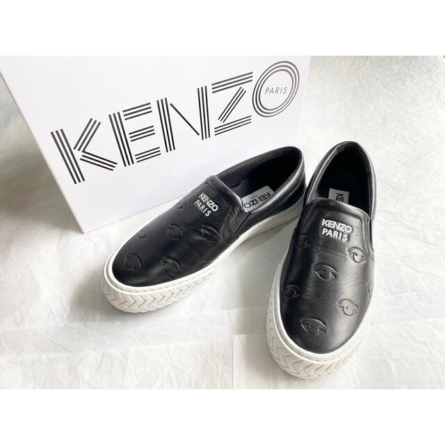 KENZO - 【新品・36サイズ】KENZOレザースリッポンスニーカー/ブラック 
