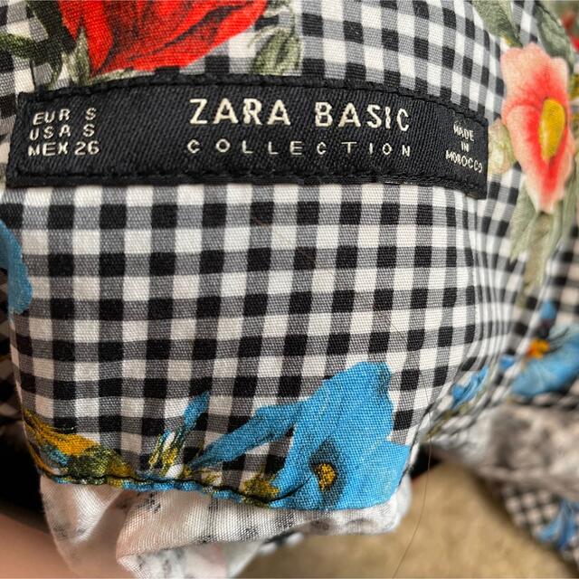 ZARA(ザラ)のザラ ZARA ギンガムチェックフラワースカートS レディースのスカート(ひざ丈スカート)の商品写真