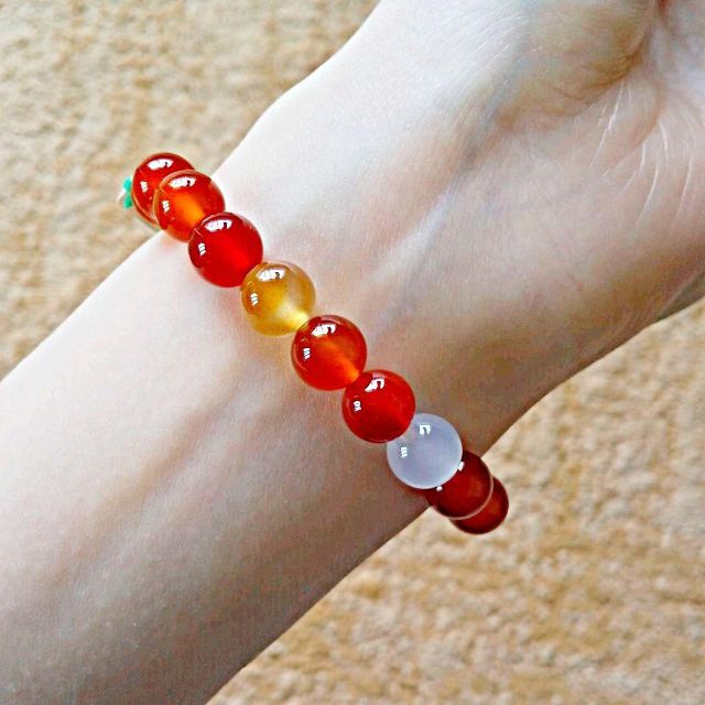 MALAIKA - 【未使用品】カーネリアン オレンジ パワーストーン 数珠