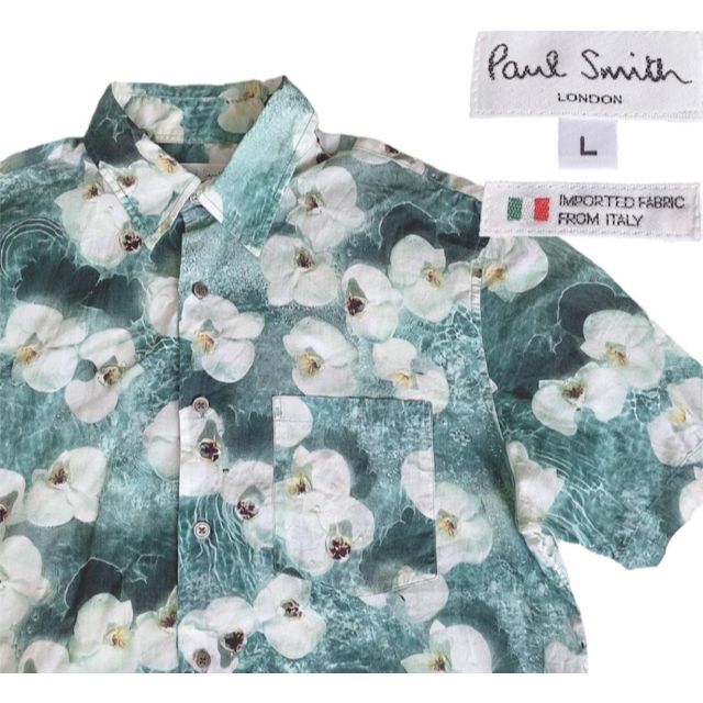 Paul Smith/ポールスミス 白胡蝶蘭　花柄 アロハシャツ 1