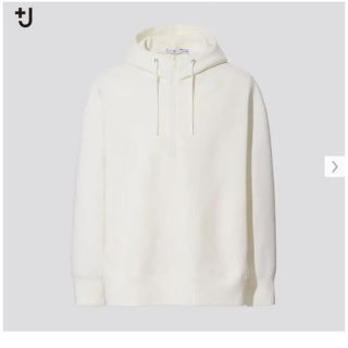 ユニクロ(UNIQLO)のUNIQLO ユニクロ +J 21ss ジップパーカー　オフホワイト(パーカー)