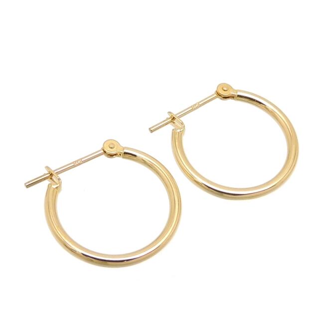 m1089 美品!! K18 ノーブランド スリーゴールド トリニティ ピアス www