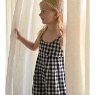 キャラメルベビー&チャイルド(Caramel baby&child )の新品　minimom iris jumpsuit ギンガムチェック　1y(ロンパース)