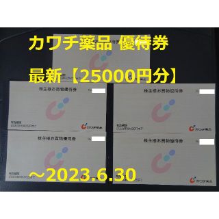 最新【25000円分】カワチ薬品 株主優待券 ～2023.6.30(ショッピング)