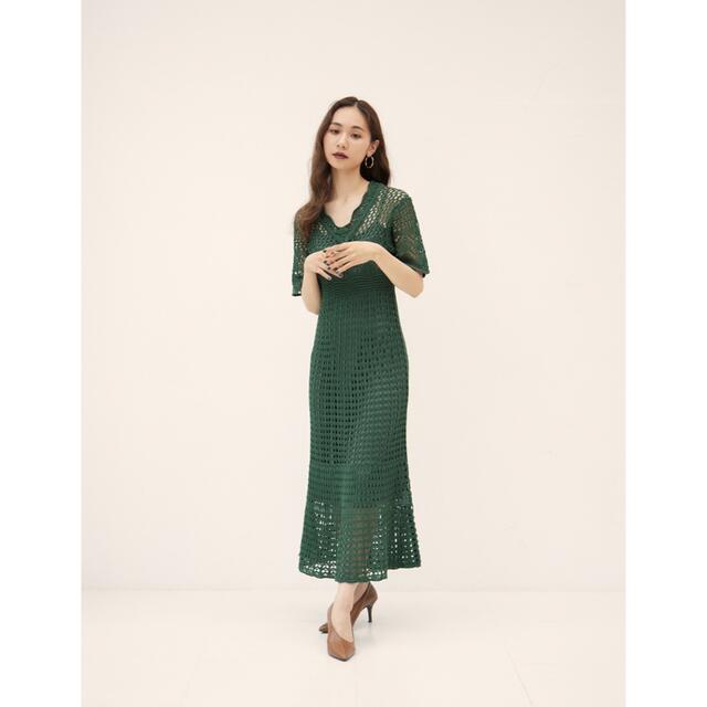 randeboo ランデブー　Crochet knit dress クロシェレディース