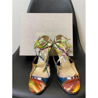 ジミーチュウ(JIMMY CHOO)の美品⭐︎ジミーチュウ　ストラップサテンサンダル　(ハイヒール/パンプス)