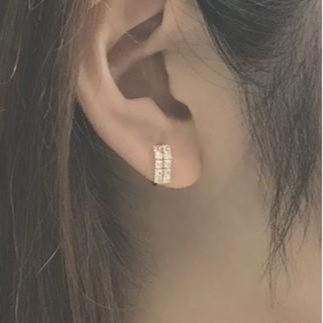 します 18金/k18/イエローゴールド/キュービックジルコニア/フープ