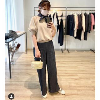 yoriパフスリーブコットンニット ベージュ フリーサイズ