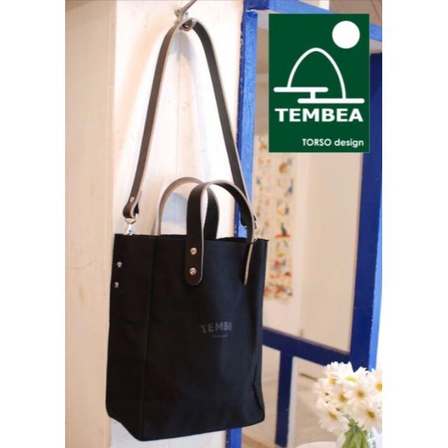 TEMBEA CLUB TOTE XS LOGO キャンバス 2way ブラック