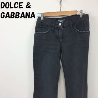 ドルチェアンドガッバーナ(DOLCE&GABBANA)の【人気】ドルチェ＆ガッバーナストレートパンツ ブラック サイズ38 レディース(カジュアルパンツ)