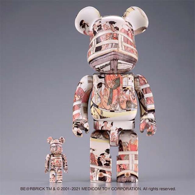 MEDICOM TOY - BE@RBRICK 喜多川歌麿　両国橋の上下　100% & 400%