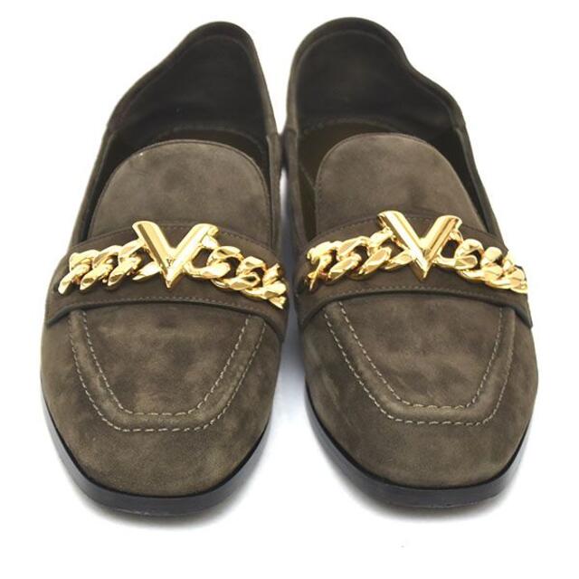 LOUIS VUITTON - ほぼ新品♪ルイヴィトン ロゴチェーン ローファー