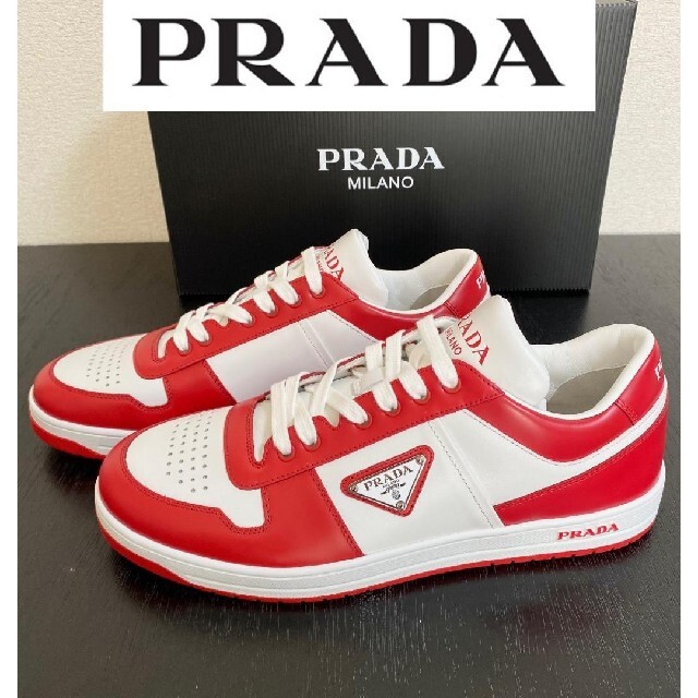 22SS【新品】PRADA プラダ トライアングル ロゴ レザー スニーカー 8