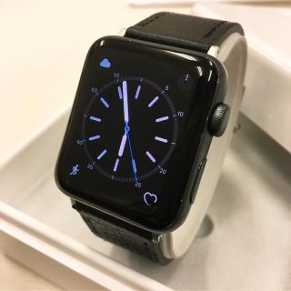 アップルウォッチ(Apple Watch)のApple Watch シリーズ3 GPSモデル 42mm アップルウォッチ 黒(腕時計(デジタル))