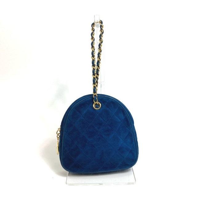 CHANEL(シャネル)のシャネル マトラッセ チェーン パーティバッグ ハンドバッグ スエード ブルー レディースのバッグ(ハンドバッグ)の商品写真
