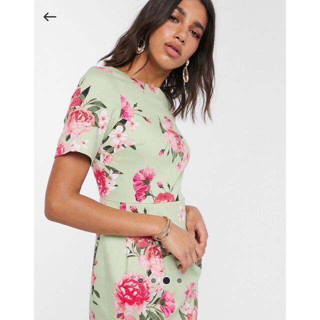 asos(エイソス)のASOS 未使用品　花柄コットンワンピース レディースのワンピース(ひざ丈ワンピース)の商品写真