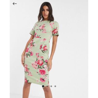 エイソス(asos)のASOS 未使用品　花柄コットンワンピース(ひざ丈ワンピース)