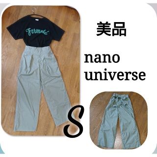 ナノユニバース(nano・universe)の美品 nano・universe ワイドパンツ カーキ 36(カジュアルパンツ)