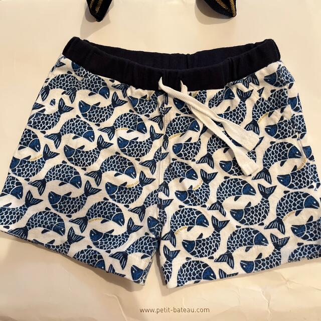 PETIT BATEAU(プチバトー)のプチバトー　2歳　パンツ　男の子　魚　ハーフパンツ　ブルー キッズ/ベビー/マタニティのキッズ服男の子用(90cm~)(パンツ/スパッツ)の商品写真