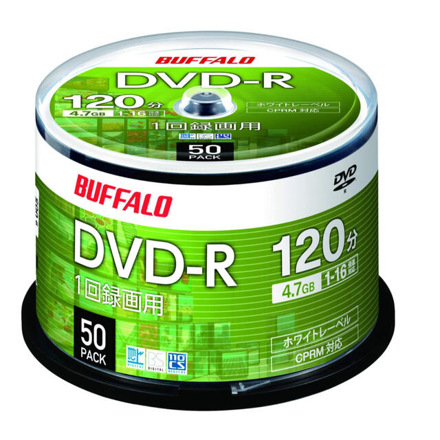 Buffalo(バッファロー)の【新品未使用】DVD-R 録画用　HDD バッファロー　インクジェット スマホ/家電/カメラのテレビ/映像機器(DVDレコーダー)の商品写真