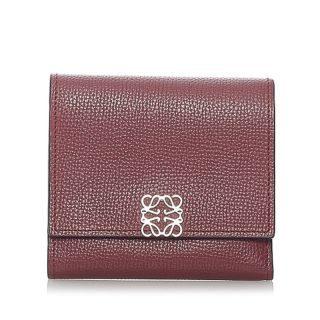 ロエベ(LOEWE)の美品 ロエベ アナグラム 三つ折り財布 レザー レディース LOEWE 【1-0057360】(財布)