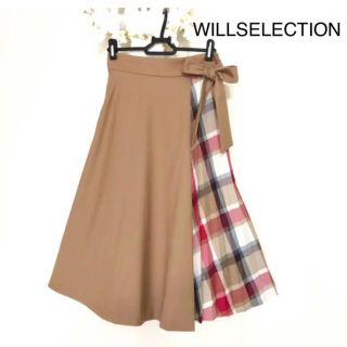 ウィルセレクション(WILLSELECTION)のウィルセレクション♡Mサイズ美品！コーデ画ありチェックプリーツドッキングスカート(ひざ丈スカート)