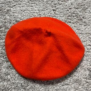ベレー帽　オレンジ(ハンチング/ベレー帽)
