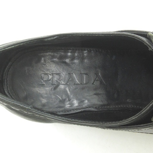 PRADA(プラダ)のプラダ ビジネス シューズ ローファー レザー ウィングチップ 7 27cm 黒 メンズの靴/シューズ(ドレス/ビジネス)の商品写真