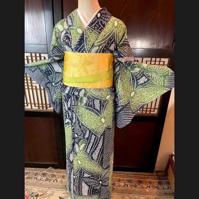 イメージ 新品❣️有松鳴海総絞り浴衣逸品2点セット❗️身丈165裄